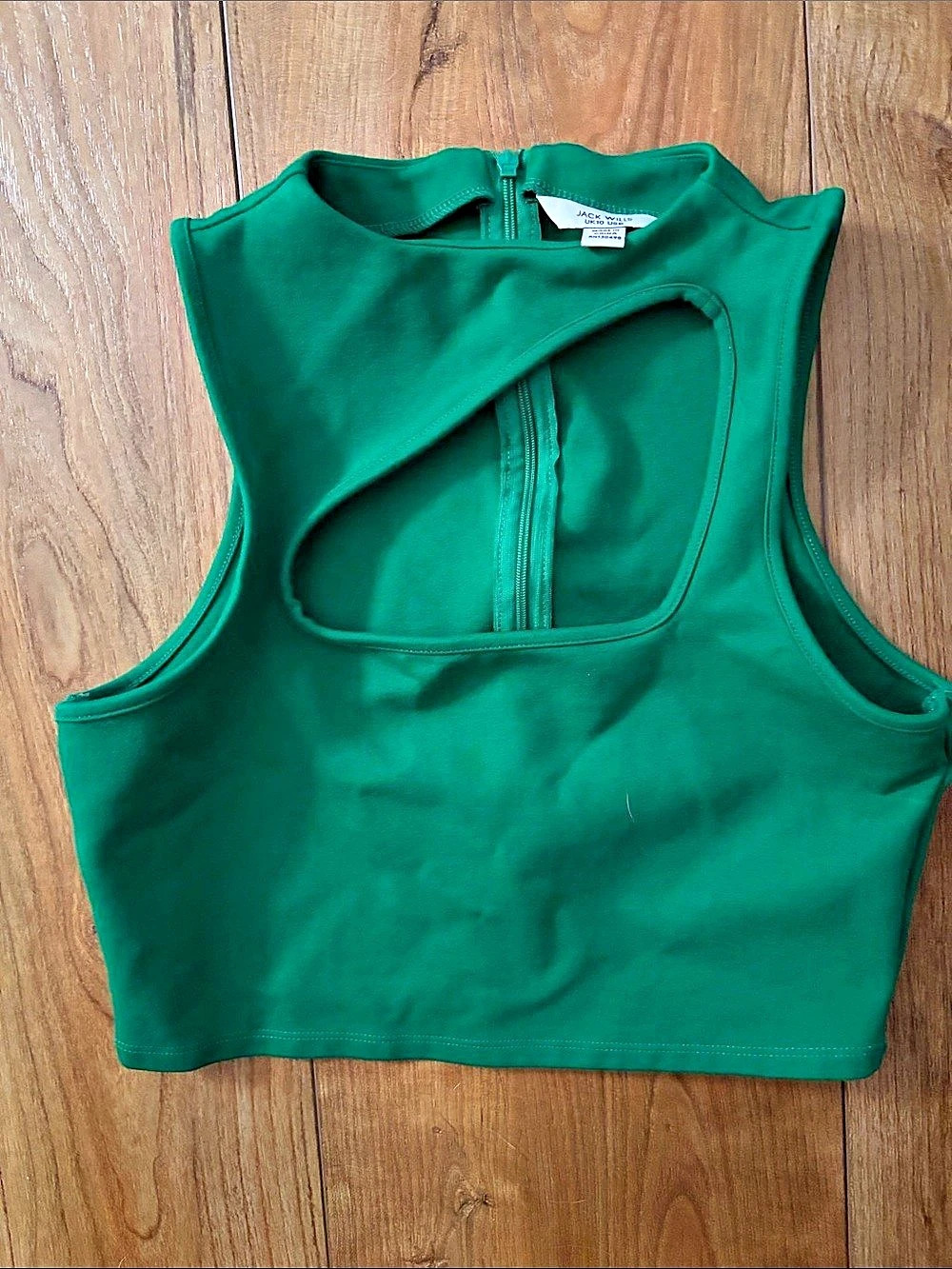 Jack Wills Green Cropped Sleeveless Top Size 6